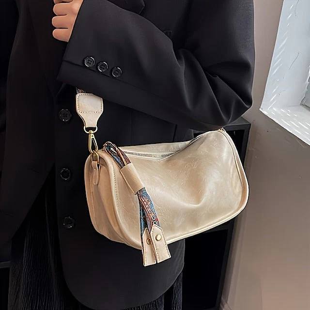 with Vintage Leather Bohemian Strap Handbag PU - Image 5