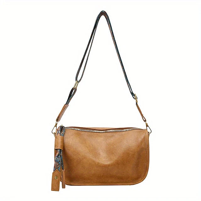 with Vintage Leather Bohemian Strap Handbag PU - Image 7