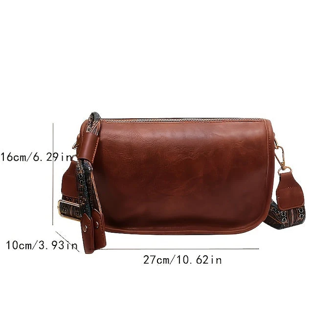 with Vintage Leather Bohemian Strap Handbag PU - Image 8