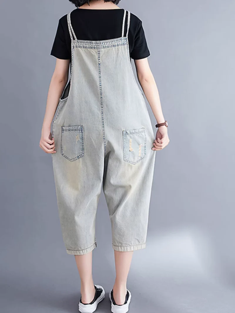 Relaxed Fit Large size Patch Dungaree - Image 4