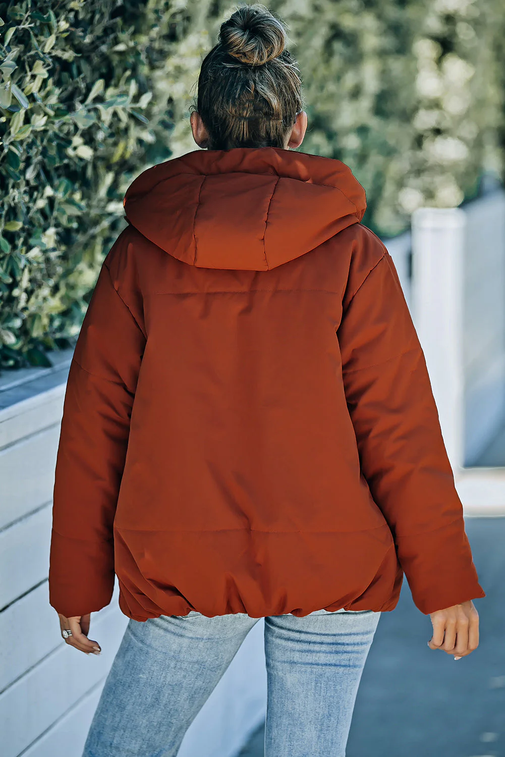 Zipper Hooded Coat With Pocket - Image 17