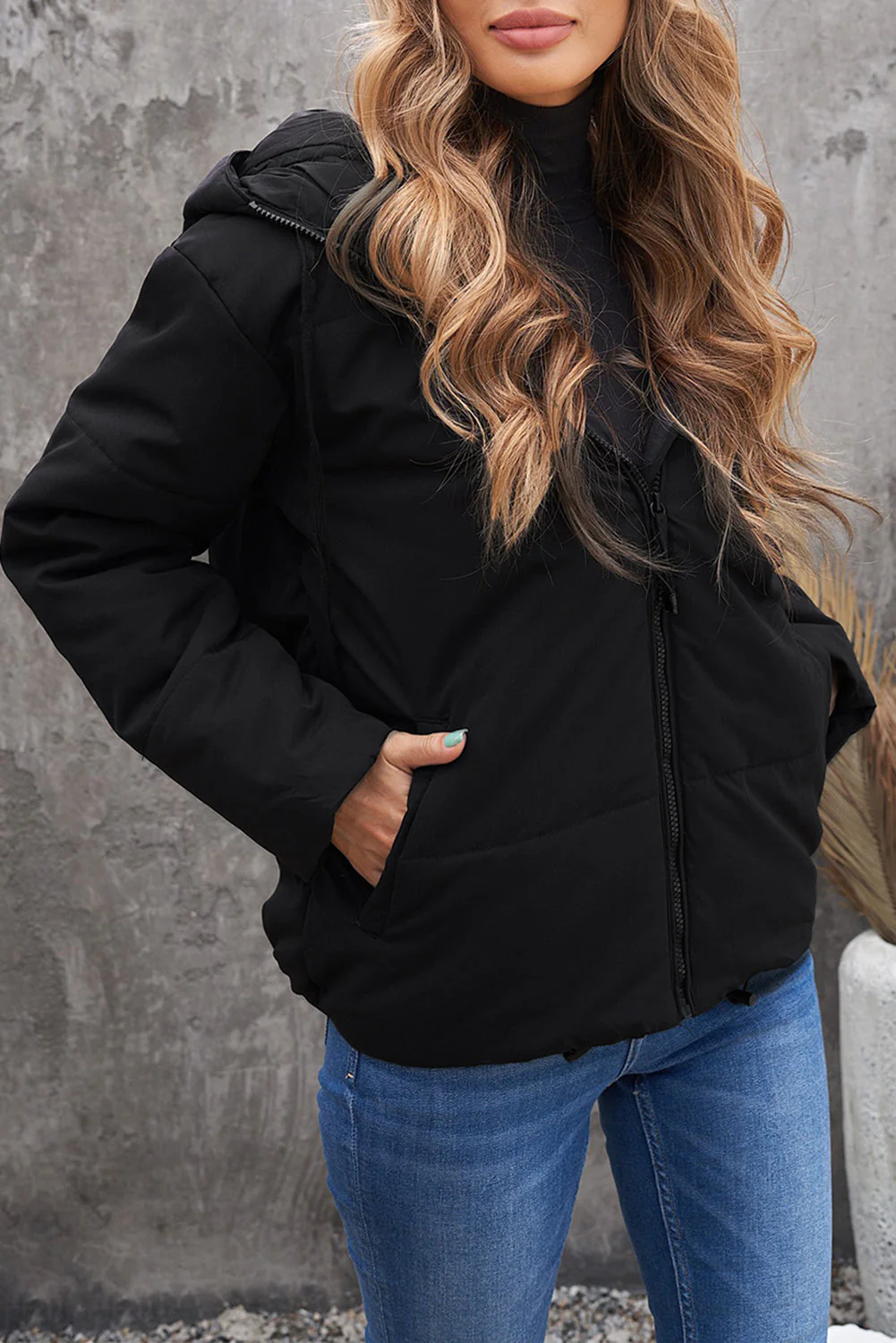 Zipper Hooded Coat With Pocket - Image 32
