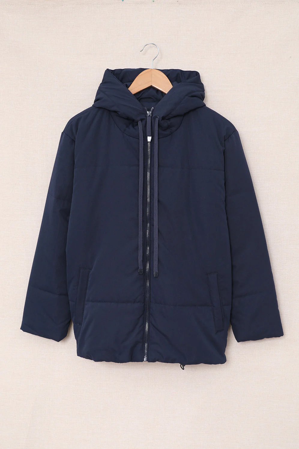Zipper Hooded Coat With Pocket - Image 5