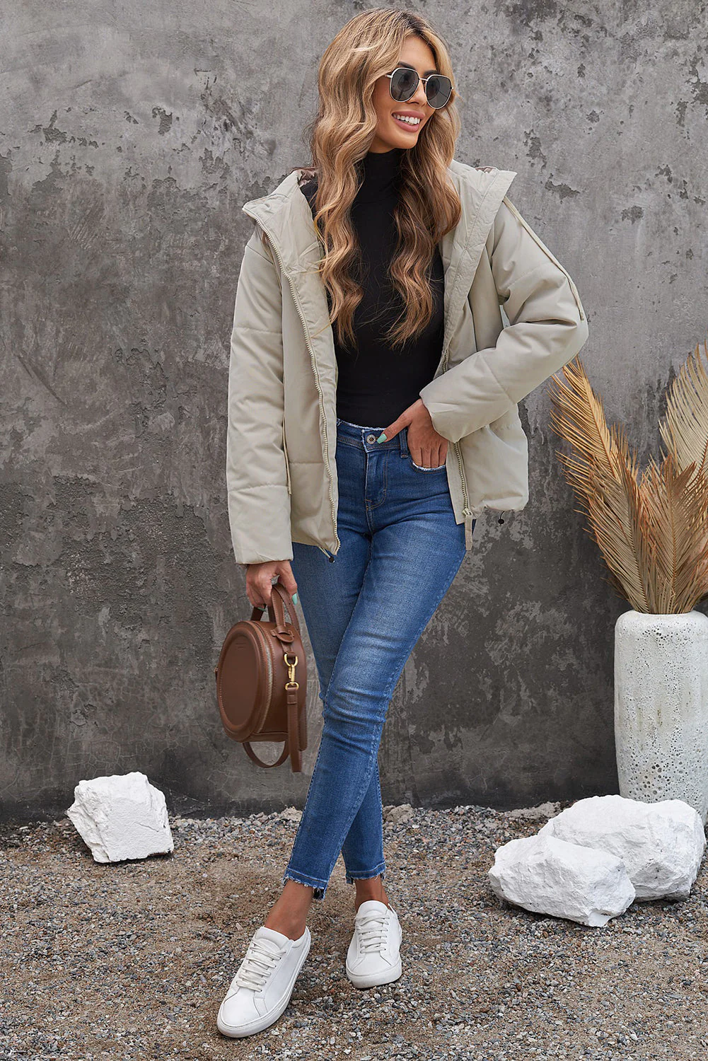 Zipper Hooded Coat With Pocket - Image 54