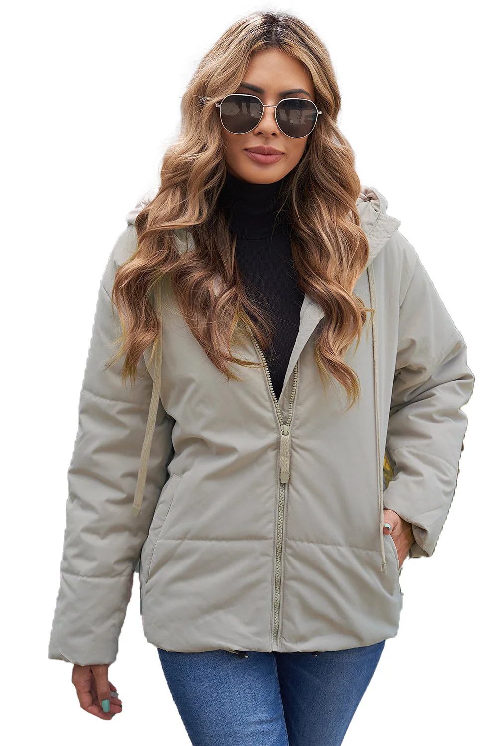 Zipper Hooded Coat With Pocket - Image 56